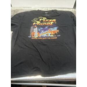 Pizza Planet Shirt Mens 3XL Black Toy Story Short Sleeve Graphic Logo Crew Neck